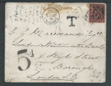 Levant - British Post Office 1879 Cover (glue stains at top edge) to London posted at the British Po