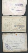 Crash & Wreck 1918 Stampless On Active Service Covers (3) and Postcards (2) from the same correspon