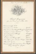 MPERIAL PRUSSIA GERMANY ROYAL DANCE PROGRAMME 1905 31ST MAY HOHENZOLLERN Fine musical programme to