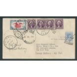 Bahamas 1939 Cover from Cat Cay to New York franked King George VI 2.1/2d cancelled by the "Marlin H