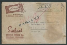 Crash & Wreck / Palestine 1946 (June 7) Cover with enclosed letter from Neufchatel, Switzerland, to