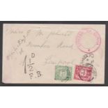TRISTAN DA CUNHA 1929 Stampless cover to England with a superb strike of the scarce type IV Trista