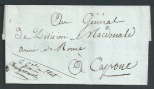 France / Italy c.1799 Undated Entire without postal markings from Championed, the General in Chief t