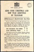 KENYA POST OFFICE NOTICE CHRISTMAS TELEGRAMS KGV KISUMU 1932