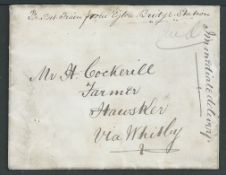 G.B. - Railways Railway Letter to "Hawsker. via Whitby" endorsed "Per 5.41 train from Egton Bridge