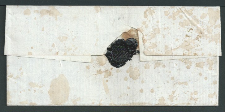 Nevis 1821 Entire letter prepaid 2/2 to London backstopped with scarce two line "NEVIS" datestamp i - Image 2 of 3