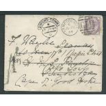 Cape of Good Hope / G.B. - Military & Naval 1894 Cover from Hampton Hill to a Seaman on H.M.S. Penel