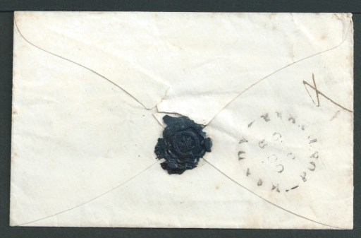 Ceylon 1849 Cover signed by the Bishop of Colombo sent to the Governor of Ceylon in Colombo, backst - Image 2 of 2