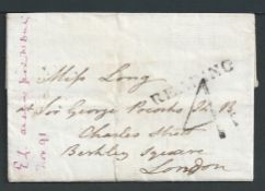 G.B. - Berkshire 1791 Entire Letter handstamped "READING" and the uncommon "4" charge mark, one yea