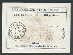 French Colonies - Morocco / International Reply Coupon 1935 Morocco 60c variation of the 1907 Rome d