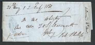 Great Britain / Australia 1850 (July 2) Entire Letter from London dated 2nd July 1850 with a copy o