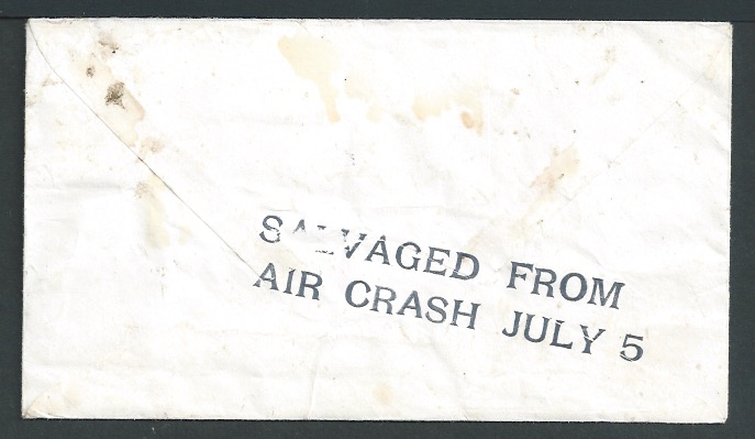 Crash & Wreck / Canada 1970 Stained cover sent from Quebec to Toronto by air mail with the large cac