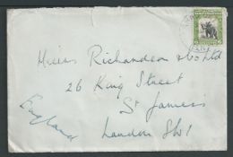 North Borneo 1932 Cover to England with 1925-28 6c tied by "LAHAD DATU / B.N.B" c.d.s. backstamped