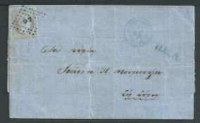 Greece - Post Offices in Egypt 1870 Cover from Alexandria to Syros, franked by 40L (S.G. 28) tied by