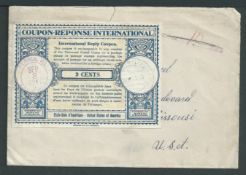 Universal Postal Union 1947 Cover from Germany to U.S.A. incorrectly franked by a U.S.A. Internatio