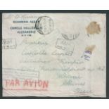 Crash Covers / Greece 1937 (Sep. 30) Air Mail cover from Alexandria to Athens carried on the Imperi