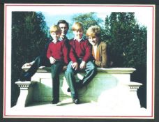 Rare Signed Christmas Card Princess Diana with Prince Charles William & Harry Fine & Rare.