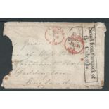 Crash & Wreck - New South Wales 1862 Small envelope addressed to London missing an adhesive, two sid