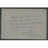 Boer War 1900 (Nov 2) Four line poem written and signed by Alfred Milner, High Commissioner for Sou