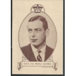 Royalty, ANTIQUE BLOTTER WITH PORTRAIT PRINCE GEORGE DUKE OF KENT DOROTHY WILDING 1933