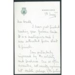 Royalty, LETTER PRINCE PHILIP DUKE OF EDINBURGH - SIR HAROLD HARTLEY WINDSOR CASTLE 1955