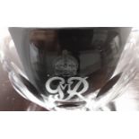 Royalty Peanut / Bombay Mix Glass Bowl G VI R King George VI with Crown etching