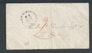 New Zealand 1859 Local Letter addressed to the Reverend Charles Jeffreys, The Forbury, showing manu