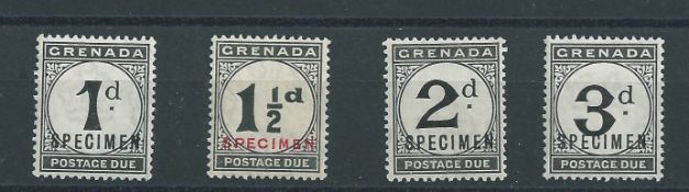 Grenada 1921-22 Postage Due set of four values overprinted "SPECIMEN", S.G. D11-D14, mint.