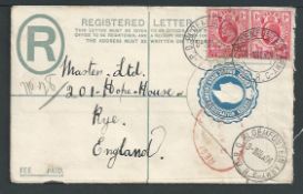 Orange Free State 1904 Uprated registered postal stationery, posted at the Bloemfontein Army post o