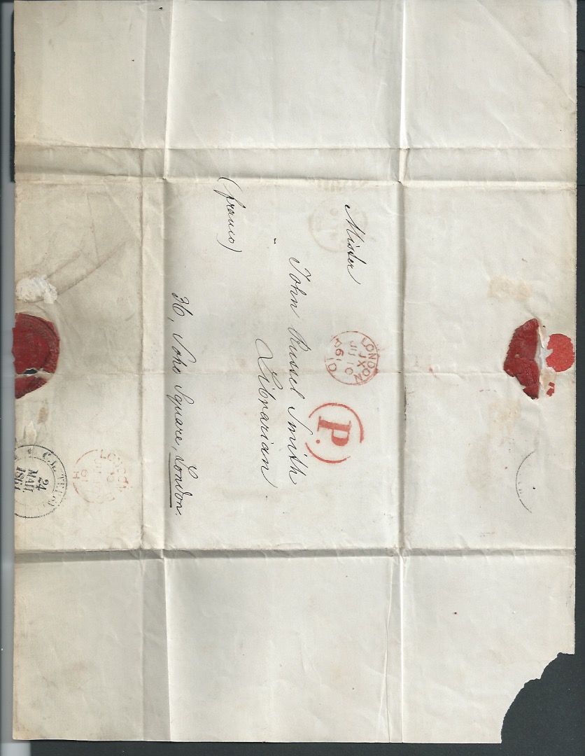 Accountancy Marks 1861-66 Letter posted from St. Petersburg to London in 1861, turned and posted bac - Image 3 of 4