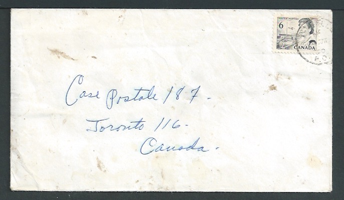 Crash & Wreck / Canada 1970 Stained cover sent from Quebec to Toronto by air mail with the large cac - Image 2 of 2