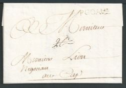 Haiti 1764 Entire letter from Petit Goave to Cap, with light "P. GOAVE" handstamp (Jamet type 1 - n