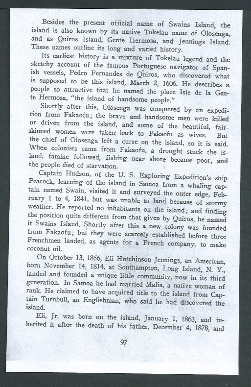 United States Pacific / Samoa 1931 Cover from Alexander Jennings, proprietor of Swains Island which - Image 3 of 4