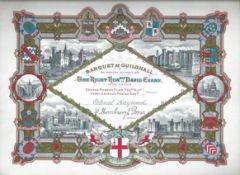 LORD MAYOR OF LONDON BANQUET 1891 Fine illustrated invitation to a Banquet at The Guildhall on 9th