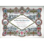 LORD MAYOR OF LONDON BANQUET 1891 Fine illustrated invitation to a Banquet at The Guildhall on 9th