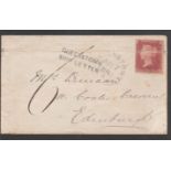 G.B. - IRELAND SHIP LETTERS - QUEENSTOWN Cover (horizontal fold, which crosses the stamp) to Edinb