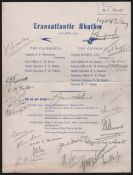 AIR MAIL 1937 (July 8) Printed sheet headed "Transatlantic Rhythm" listing the view of the P.A.A