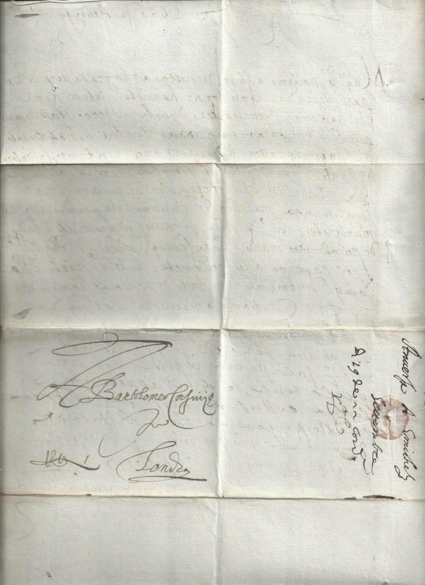 Belgium Antwerp 1600 Entire letter dated September 1600 from merchants Giuseppe Lorenzo Arnolfini an - Image 4 of 4