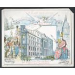 CHRISTMAS CARD THE CENTRAL TELEGRAPH OFFICE LONDON 1889 AUSTRALIA BRITANNIA Fine early Christmas ca