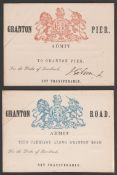 ROYALTY RARE GRANTON SCOTLAND PIER TICKETS OPENING DUKE OF BUCCLEUCH 1838 VICTORIA JETTY