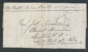 Jamaica 1857 Entire letter from Savannah La Mar to "Mount Hermon", Linstead P.O., Saint Thos Ye Vale