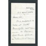 FRANCIS KNOLLYS TO SIR EDWARD REED INTERNATIONAL EXHIBITION OF INVENTIONS 1884 Fine letter from Fra