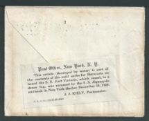 Bermuda 1929 (Dec 14) Cover from New York to Bermuda, the stamp washed off, the reverse bearing the