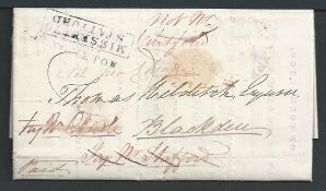 G.B. - Staffordshire 1839 Entire Letter from Congleton to Blackden handstamped "PAID AT / CONGLETON