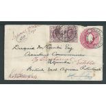 Cape of Good Hope / Transvaal 1912 (July 31) Transvaal 1d Postal stationery envelope uprated with a