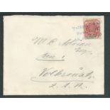 Boer War 1900 Cover to Volksrust franked Transvaal 1d tied good strike "Veldpost, Z A R / NewCastle.