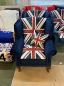 Brand new union jack wingback arm chair
