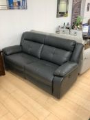 Brand new boxed langdale 3 seater plus 2 seater reclining sofa in black leather