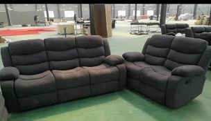 Brand new boxed 3 seater plus 2 seater miami fabric reclining sofas