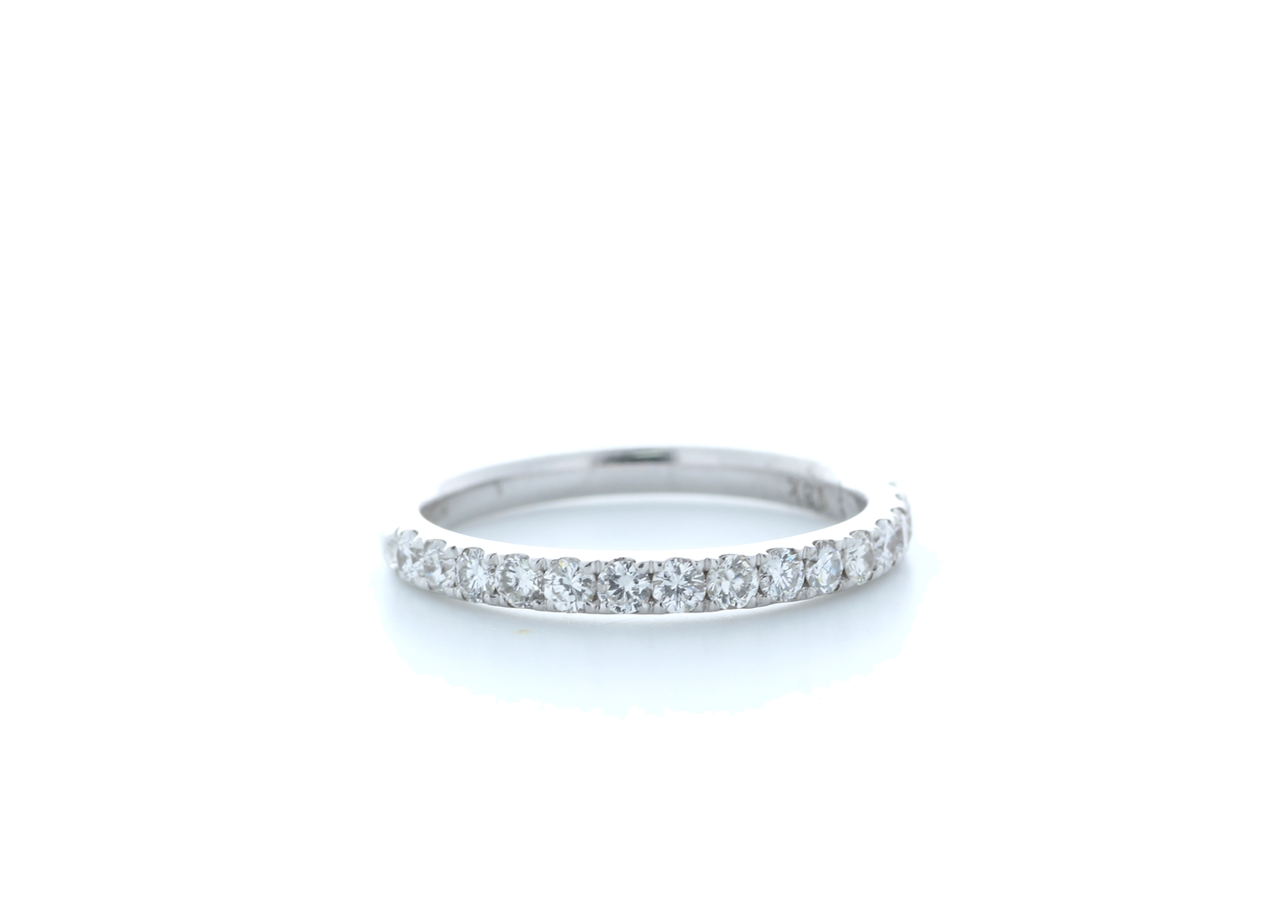 18ct White Gold Claw Set Semi Eternity Diamond Ring 0.49 Carats